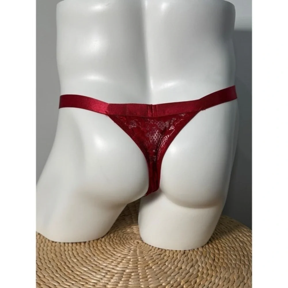 Cosabella Never Say Never Mystic Red Men's Italian Lace Thong Size M